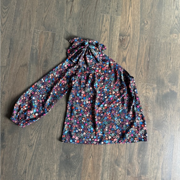 J. Crew Jacuzzi One Shoulder Top In Kaleidoscope Star Print Women's 4 Party - Picture 6 of 10